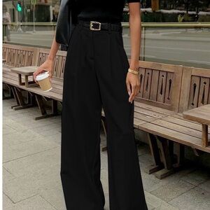 Commense Classic Black Wide-Leg Pants